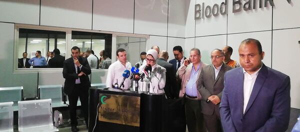 وزيرة الصحة المصرية هالة زايد بعد حادث انفجار بالقرب من معهد الأورام - سبوتنيك عربي