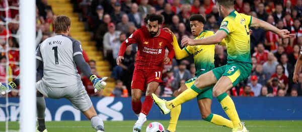 محمد صلاح خلال مباراة ليفربول أمام نورويتش سيتي - سبوتنيك عربي