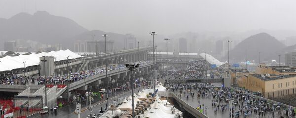 هطول أمطار غزيرة على مشعر منى، مكة المكرمة، المملكة العربية السعودية، 12 أغسطس/آب 2019 - سبوتنيك عربي