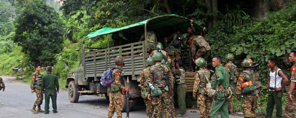 قوات من جيش ميانمار، 15 أغسطس/ آب 2019 - سبوتنيك عربي