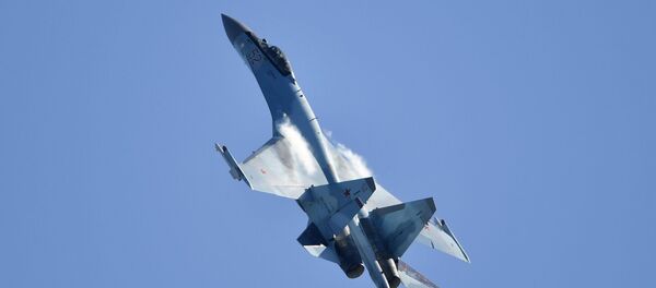 طائرة سو-35 في المعرض الدولي ماكس 2019 في مطار جوكوفسكي - سبوتنيك عربي