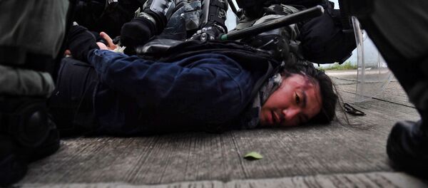 شرطة هونغ كونغ تحتجز المحتجين، 24 أغسطس 2019 - سبوتنيك عربي