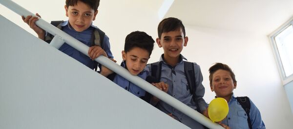 تلاميذ مدرسة الشهيد عدنان كولكي في حي برزة بدمشق، سوريا - سبوتنيك عربي