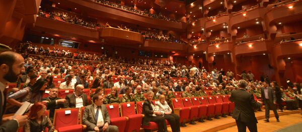 إطلاق فيلم جبال الشمس في دار الأسد للثقافة والفنون، في إطار الاحتفالات بالذكرى الـ46 لحرب تشرين التحريرية - سبوتنيك عربي