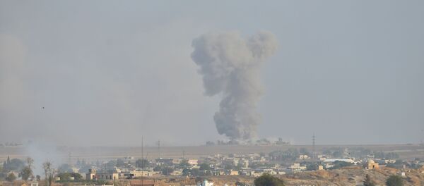 بلدة رأس العين، سوريا، صورة من داخل الحدود التركية 9 أكتوبر 2019 بلدة رأس العين، سوريا، صورة من داخل الحدود التركية 9 أكتوبر 2019 - سبوتنيك عربي