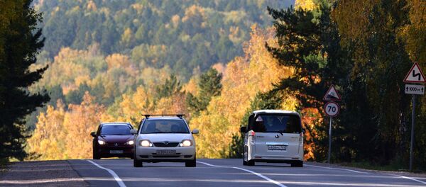 جزء من الطريق السريع R257 ينيسي ، منطقة كراسنويارسك الروسية - سبوتنيك عربي