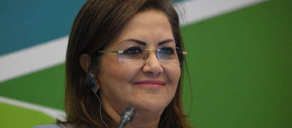 هالة حلمي السعيد وزيرة التخطيط والمتابعة والإصلاح الإداري المصرية خلال مقابلة مع وكالة سبوتنيك في المنتدى الاقتصادي الروسي الأفريقي في سوتشي - سبوتنيك عربي