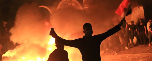 احتجاجات في بغداد، مظاهرات، العراق 27 أكتوبر 2019 - سبوتنيك عربي