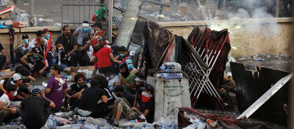 احتجاجات في بغداد، مظاهرات، العراق 27 أكتوبر 2019 - سبوتنيك عربي