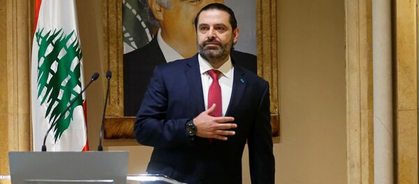 رئيس الوزراء اللبناني سعد الحريري يتحدث خلال مؤتمر صحفي في بيروت - سبوتنيك عربي