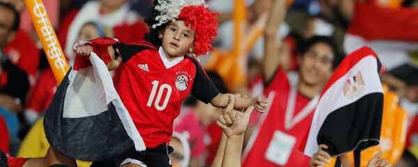 جمهور في استاد القاهرة الدولي يحضرون مباراة منتخب مصر الأولمبي ومنتخب غانا في بطولة أمم أفريقيا تحت 23 عاما، 8 نوفمبر/تشرين الثاني 2019 - سبوتنيك عربي