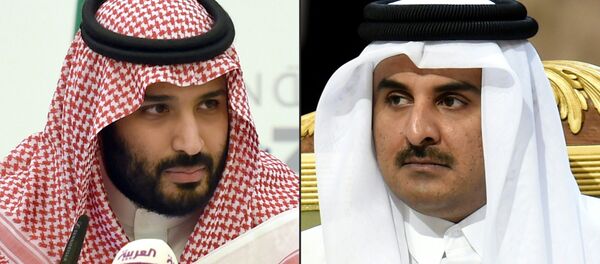 أمير قطر الشيخ تميم بن حمد وولي العهد السعودي الأمير محمد بن سلمان - سبوتنيك عربي