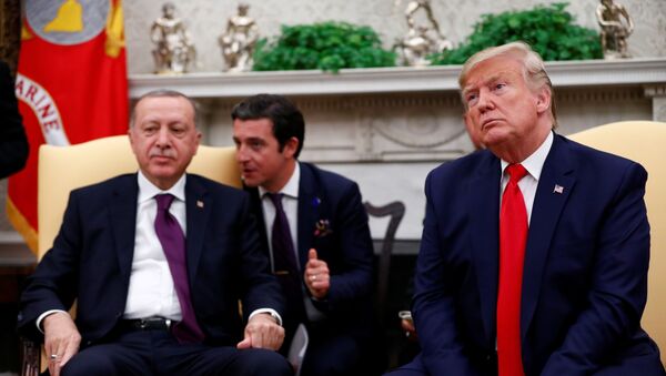 الرئيس الأمريكي دونالد ترامب يلتقي بالرئيس التركي أردوغان في البيت الأبيض بواشنطن - سبوتنيك عربي