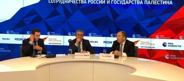 مؤتمر صحفي لسفير دولة فلسطين إلى روسيا عبدالحفيظ نوفل في موسكو، 22 نوفمبر 2019 - سبوتنيك عربي