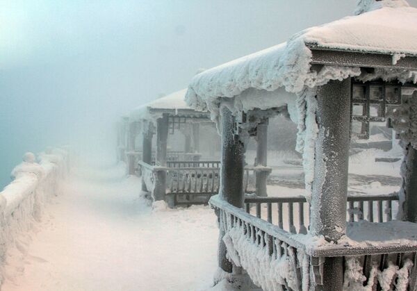 على أراضي فندق ليغيندا بايكالا بالقرب من نهر أنغاري على شاطئ بحيرة بايكال - سبوتنيك عربي