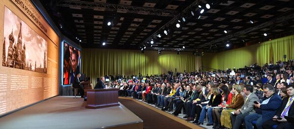 المؤتمر الصحفي السنوي الكبير للرئيس فلاديمير بوتين، 19 ديسمبر 2019 - سبوتنيك عربي