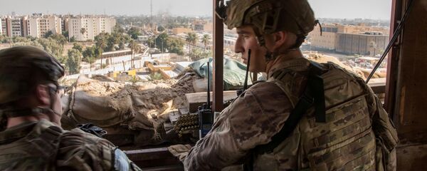 جنود الجيش الأمريكي داخل مجمع السفارة الأمريكية في بغداد - سبوتنيك عربي