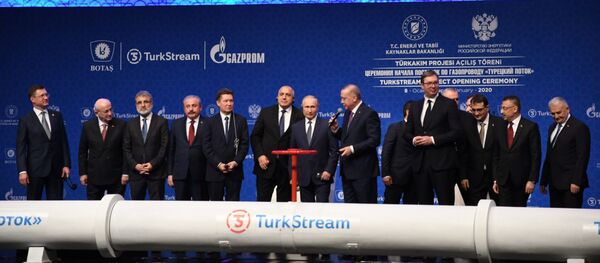 تدشين التيار التركي بحضور الرئيسين التركي والروسي - سبوتنيك عربي