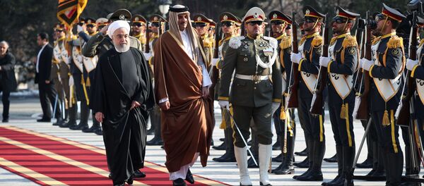 الرئيس الإيراني حسن روحاني يستقبل أمير قطر الشيخ تميم بن حمد في طهران الرئيس الإيراني حسن روحاني يستقبل أمير قطر الشيخ تميم بن حمد في طهران - سبوتنيك عربي