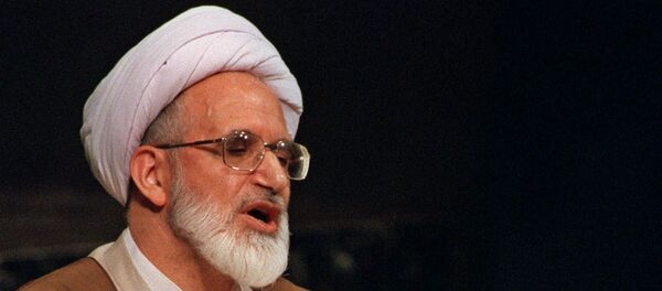 مهدي كروبي يلقي كلمة أمام اجتماع رؤساء برلمانات العالم في مقر الأمم المتحدة عام 2000 - سبوتنيك عربي