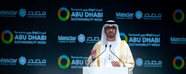 أسبوع أبوظبي للاستدامة 2020، 13 يناير 2020 - سلطان أحمد الجابر، وزير دولة الإمارات العربية المتحدة والرئيس التنفيذي لمجموعة أبو ظبي الوطنية للنفط (أدنوك) - سبوتنيك عربي