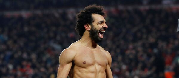 محمد صلاح بعد فوز ليفربول على مانشستر يونايتد، 19 يناير/ كانون الثاني 2020 - سبوتنيك عربي