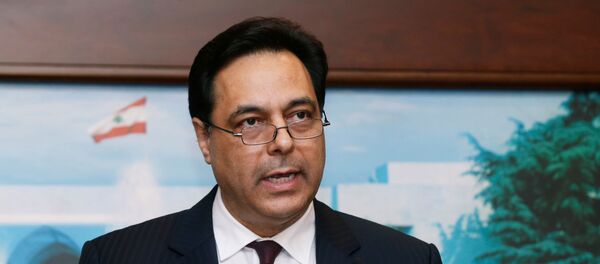 رئيس الوزراء اللبناني حسن دياب يتحدث في القصر الرئاسي في بعبدا - سبوتنيك عربي