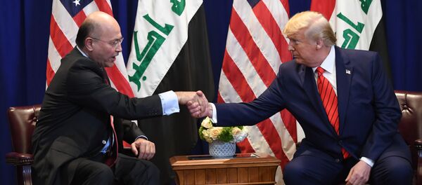 الرئيس الأمريكي دونالد ترامب يستقبل الرئيس العراقي برهم صالح في نيويورك - سبوتنيك عربي