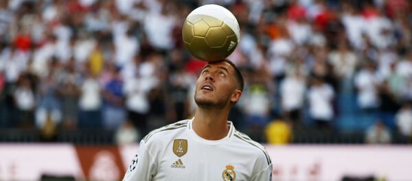 هازاراد يوم تقديمه للإعلام في ريال مدريد - سبوتنيك عربي