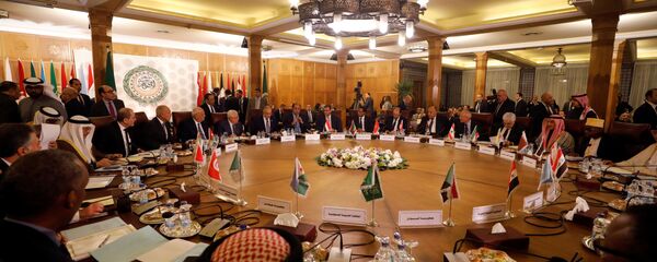 اجتماع لوزراء خارجية جامعة الدول العربية بعد أن أعلن الرئيس الأمريكي دونالد ترامب عن خطته للسلام في الشرق الأوسط صفقة القرن - سبوتنيك عربي