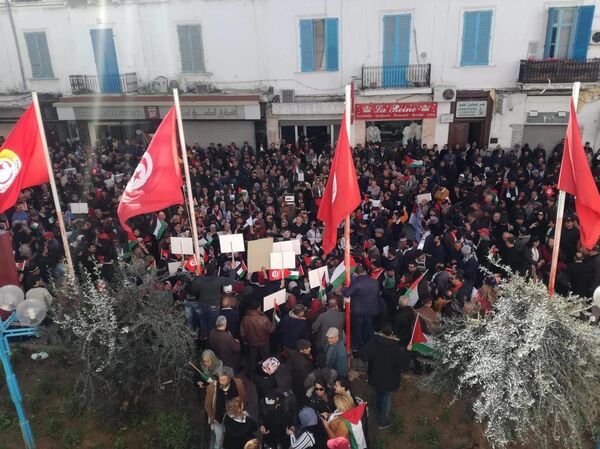 مسيرة شعبية في تونس تنديدا بصفقة القرن... ومطالب بتجريم التطبيع مع إسرائيل - سبوتنيك عربي