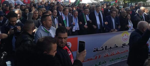 مسيرة شعبية في تونس تنديدا بصفقة القرن - سبوتنيك عربي