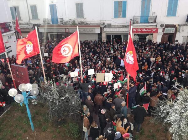 مسيرة شعبية في تونس تنديدا بصفقة القرن... ومطالب بتجريم التطبيع مع إسرائيل - سبوتنيك عربي