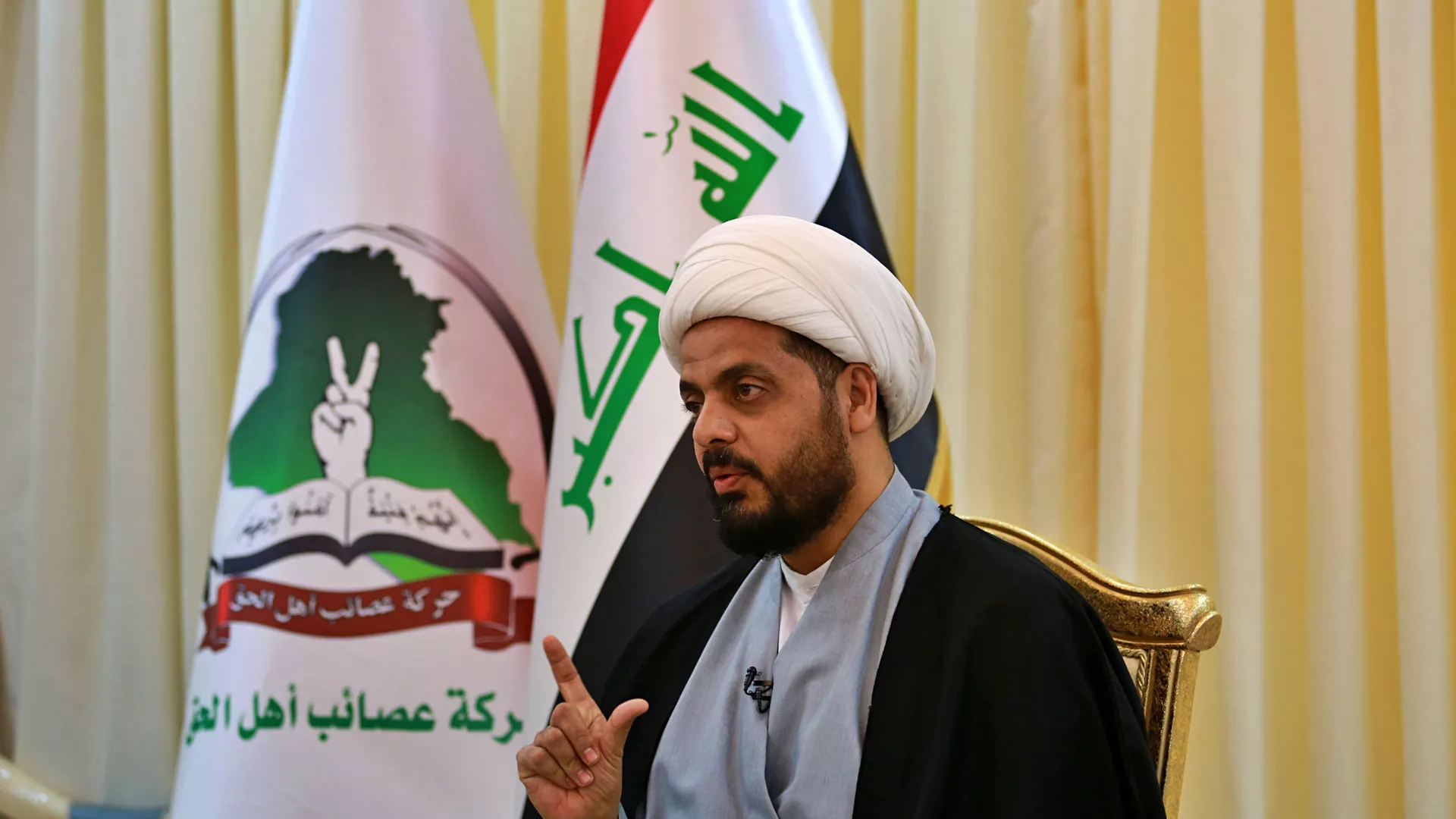 الأمين العام لحركة عصائب أهل الحق الشيخ قيس الخزعلي