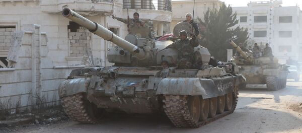 الجيش السوري في ضواحي حلب الشمالية الغربية بعد قضائه على تنظيم جبهة النصرة الجيش السوري في ضواحي حلب الشمالية الغربية بعد قضائه على تنظيم جبهة النصرة - سبوتنيك عربي