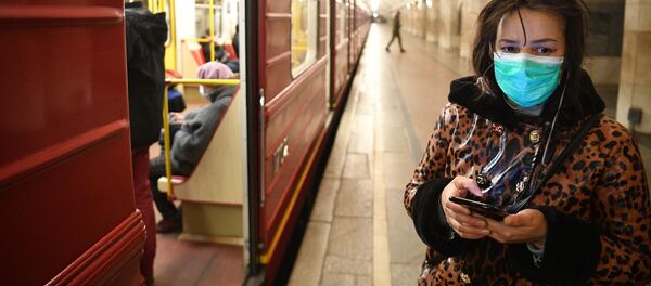 محطة مترو أوختني رياد في موسكو، انتشار فيروس كورونا، روسيا 24 مارس  - سبوتنيك عربي