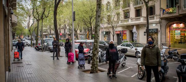الحجر الصحي في برشلونة، انتشار فيروس كورونا في إسبانيا، مارس 2020 - سبوتنيك عربي