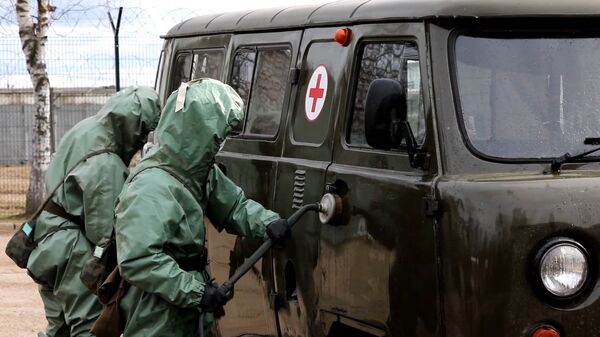 الجيش الروسي - التحقق من جاهزية قوات الوقاية في جمهورية تشيليابينسك الروسية خلال التتدرب على مكافحة الفيروسات (كورونا)، روسيا - سبوتنيك عربي