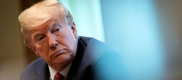 الرئيس الأمريكي دونالد  ترامب خلال مؤتمر صحفي للحديث عن فيروس كورونا 29 مارس / آذار 2020 - سبوتنيك عربي