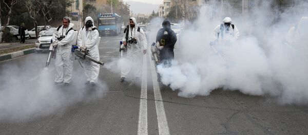 عمليات التعقيم والتطهير في إيران، 29 مارس 2020 - سبوتنيك عربي