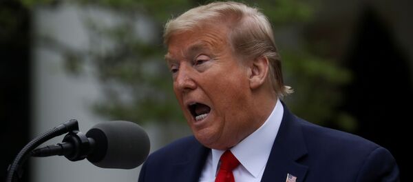 ترامب خلال المؤتمر الصحفي اليومي لخلية الأزمة الأمريكية بشأن جائحة كورونا 15 أبريل / نيسان 2020 - سبوتنيك عربي