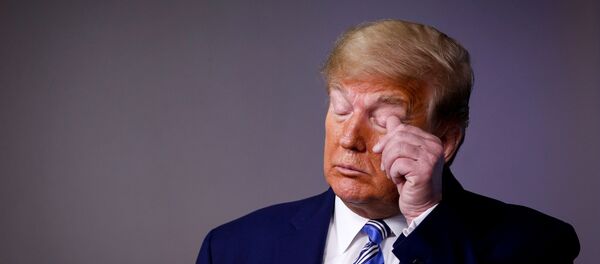 ترامب خلال مؤتمره اليومي لخلية الأزمة الأمريكية الاثنين 20 أبريل نيسان 2020 - سبوتنيك عربي